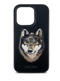 Luxury Santa Barbara Polo Club Black Wolf Leather Case for iPhone 14 Pro Max