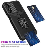 iPhone 13 Pro Max Ring Case with Slide Camera Cover & Card Holder Slot
