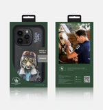 Luxury Santa Barbara Polo Club Fashion Tiger Leather Case for iPhone 15 Pro Max
