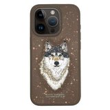 Luxury Santa Barbara Polo Club Brown Wolf Leather Case for iPhone 15 Pro
